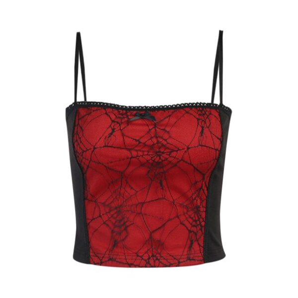 hirigin Ladies Sexy Backless Camisole Spider Web Lace Edge Sleeveless Tops