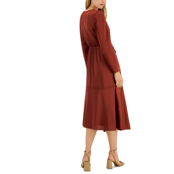 INC Womens Brown Belted Midi Work Wrap Dress 2 BHFO 5125