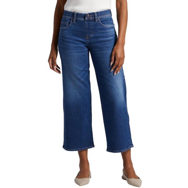 Jag Jeans Womens Ava Blue Wide Leg Medium Wash Denim Cropped Jeans 16 BHFO 6751