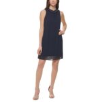 Jessica Howard Womens Navy Embellished Short Halter Dress 12 BHFO 4640