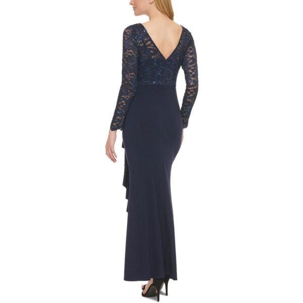 Jessica Howard Womens Navy Lace Sequined Evening Dress Gown 6 BHFO 3764