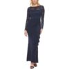 Jessica Howard Womens Navy Lace Sequined Evening Dress Gown 6 BHFO 3764