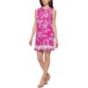 Jessica Howard Womens Pink Floral Lace Trim Shift Dress Petites 12P BHFO 7887