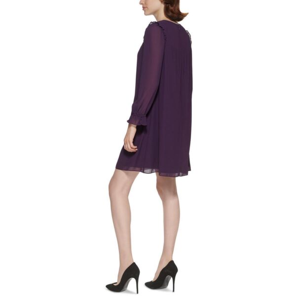 Jessica Howard Womens Purple Smocked Illusion Shift Dress Petites 4P BHFO 2779