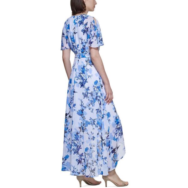 Jessica Howard Womens White Floral Print Maxi Daytime Wrap Dress 16 BHFO 4465