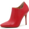 Jessica Simpson Pumps Womens Carolie Red Leather High Heeled Stiletto Booties (Richest Red, 5)