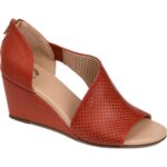 Journee Collection Womens Aretha Orange Wedge Heels 8 Medium (B,M) BHFO 8058