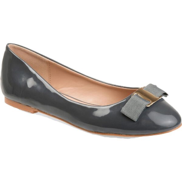 Journee Collection Womens Kim Patent Slip On Ballet Flats Shoes BHFO 4018