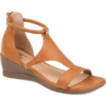 Journee Collection Womens Trayle Tan Wedge Sandals 9 Medium (B,M) BHFO 2165