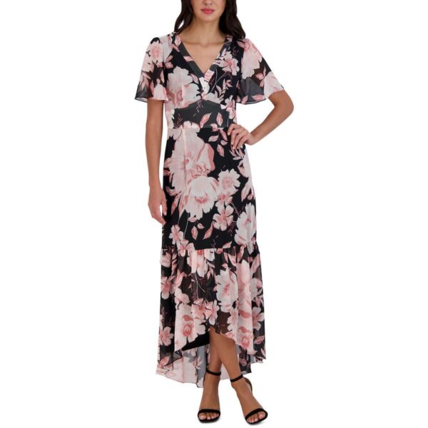 Julia Jordan Womens Pink Tie Back Long Wedding Maxi Dress 6 BHFO 7759