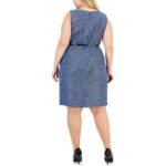 Kasper Womens Blue Belted Tweed Sheath Dress Plus 22W BHFO 0041