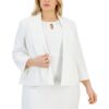 Kasper Womens White Suit Separate Open-Front Blazer Jacket Plus 22W BHFO 1425