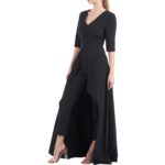 Kay Unger New York Womens Black Formal Faux-wrap Jumpsuit 2 BHFO 3023