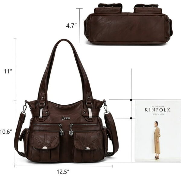 KL928 Crossbody Purses and Handbags for Women Multi-Pocket Leather Purse with Adjustable Straps