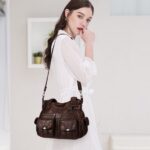 KL928 Crossbody Purses and Handbags for Women Multi-Pocket Leather Purse with Adjustable Straps