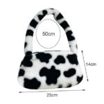 Kripyery Shoulder Bag Leopard Print Portable Women Square All Match Plush Underarm Bag Clothing Accessories