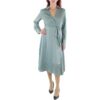 Lauren Ralph Lauren Womens Blue Charmeuse Long Sleeves Midi Dress 14 BHFO 4158