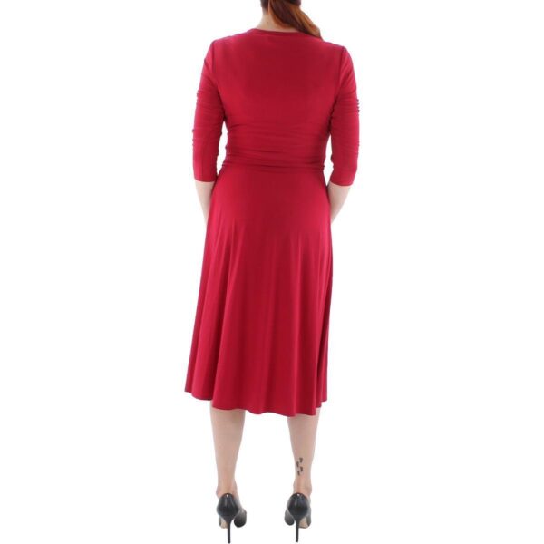 Lauren Ralph Lauren Womens Red Surplice Calf Business Midi Dress 12 BHFO 1950