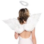 Leg Avenue Feather Angel Wings and Halo Costume Accessory, White, One Size