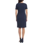 London Times Womens Navy Sheath Dress Petites 10P BHFO 0767