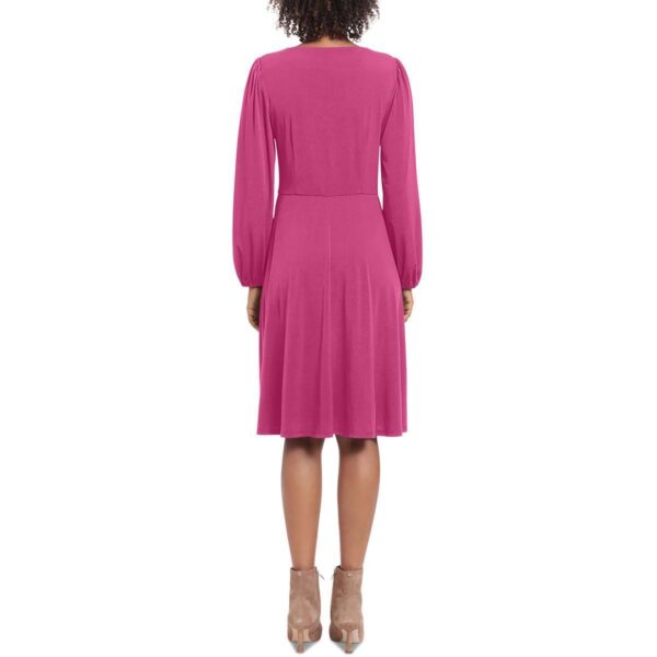 London Times Womens Pink Solid Polyester Fit & Flare Dress XL BHFO 9132