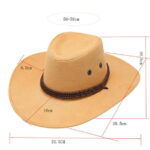 Lroveb Men Women Cowboys Hats Adult Trendy Western Faux Suede Cowgirl Hat Solid Wide Brim Sun Hat Travel Party Cap