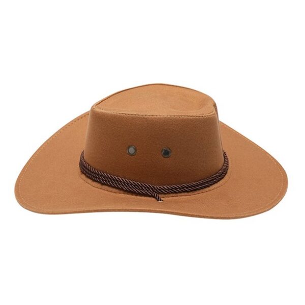 Lroveb Men Women Cowboys Hats Adult Trendy Western Faux Suede Cowgirl Hat Solid Wide Brim Sun Hat Travel Party Cap