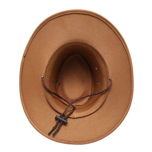 Lroveb Men Women Cowboys Hats Adult Trendy Western Faux Suede Cowgirl Hat Solid Wide Brim Sun Hat Travel Party Cap