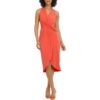 Maggy London Womens Orange Pleated Long Semi-Formal Wrap Dress 6 BHFO 6377