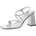 Marc Fisher LTD Womens Giada Silver Leather Heels Shoes 7 Medium (B,M) BHFO 1109