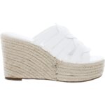 Marc Fisher Womens Cazzie 2 White Wedge Sandals Shoes 8.5 Medium (B,M) BHFO 9224