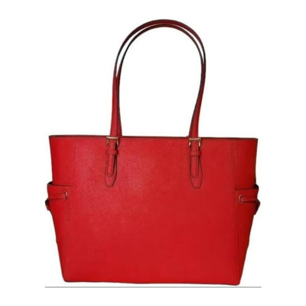 Michael Kors Gilly Drawstring Large Top Zip Tote Bright Red Saffiano Leather