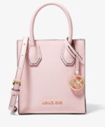 Michael Kors Mercer Extra-Small Pebbled Leather Crossbody Bag (Powder Blush) 35S