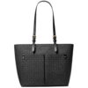 Michael Kors Womens Jet Set Travel Medium Double Pocket Tote Non-Leather Vegan (Black) 35F3GTVT3B-001