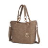 MKF Collection Rylee Tote Handbag Vegan Leather Multi-Functional Crossbody Bag by Mia K - Taupe