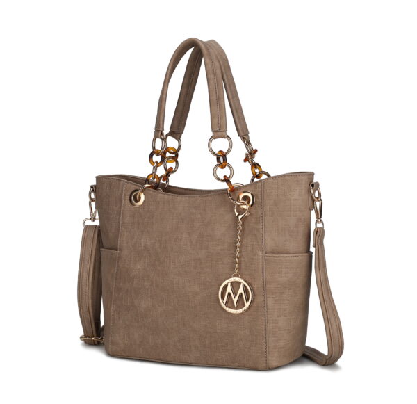 MKF Collection Rylee Tote Handbag Vegan Leather Multi-Functional Crossbody Bag by Mia K - Taupe