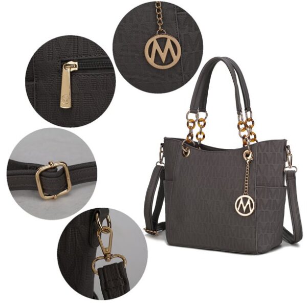 MKF Collection Rylee Tote Handbag Vegan Leather Multi-Functional Crossbody Bag by Mia K - Taupe