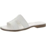 Naturalizer Womens Fame White Slide Sandals Shoes 10.5 Medium (B,M) BHFO 8215