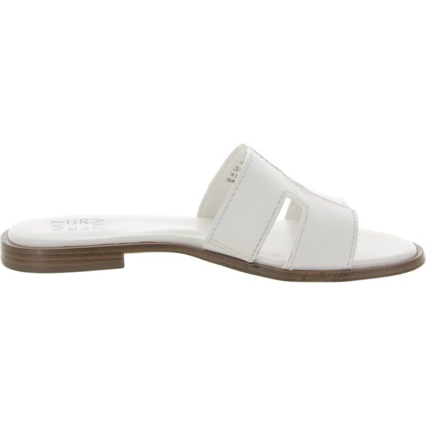 Naturalizer Womens Fame White Slide Sandals Shoes 10.5 Medium (B,M) BHFO 8215