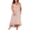 Nightway Womens Pink Lace Sequined Hi-Low Evening Dress Gown Plus 16W BHFO 6346