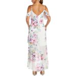 Nightway Womens White Floral Hi-Low Party Evening Dress Gown 6 BHFO 6961