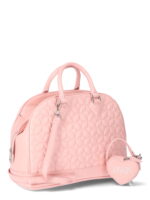 Paris Hilton Women's Geneva Triple Compartment Quilted Satchel & Heart Coin Purse, Tearose Pink