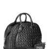 Paris Hilton Women's Geneva Triple Compartment Quilted Satchel & Heart Coin Purse, Black