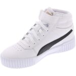 Puma Womens Carina 2.0 White Leather High-Top Sneakers 11 Medium (B,M) BHFO 1035