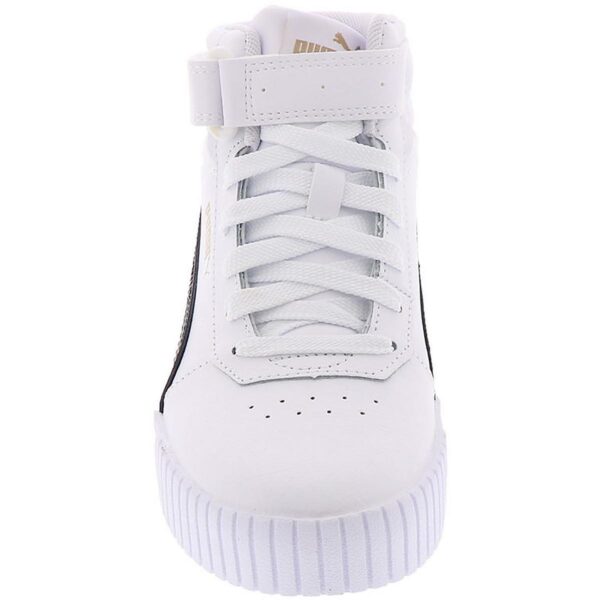 Puma Womens Carina 2.0 White Leather High-Top Sneakers 11 Medium (B,M) BHFO 1035