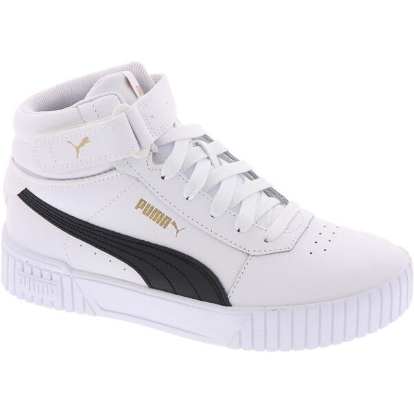 Puma Womens Carina 2.0 White Leather High-Top Sneakers 11 Medium (B,M) BHFO 1035