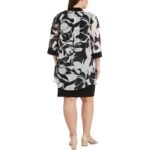 R&M Richards Womens B/W Metallic 2PC Two Piece Dress Plus 22W BHFO 5024