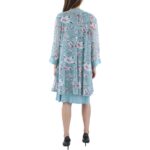 R&M Richards Womens Blue Floral Print Two Piece Dress Plus 18W BHFO 5929