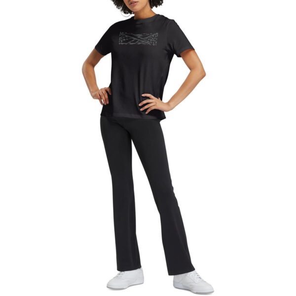 Reebok Womens Black Cotton Workout Tee Pullover Top Athletic L BHFO 7256