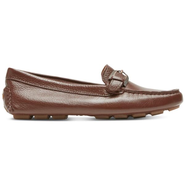 Rockport Womens Bayview Rib Loafer Brown Loafers Shoes 10 Medium (B,M) BHFO 8337